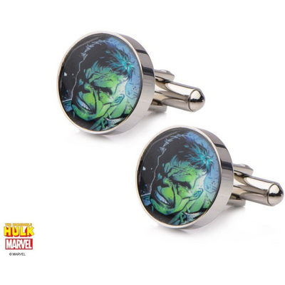 Hulk Face Cufflinks in Stainless Steel