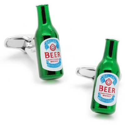 Italian Style Green Beer Bottle Cufflinks