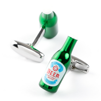 Italian Style Green Beer Bottle Cufflinks