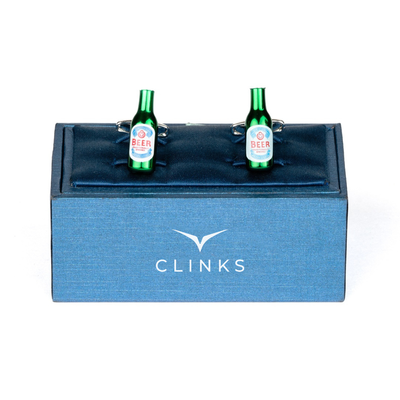 Italian Style Green Beer Bottle Cufflinks