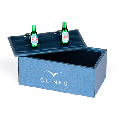 Italian Style Green Beer Bottle Cufflinks