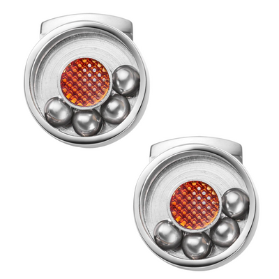 Moving  Ball Bearing Cufflinks Silver