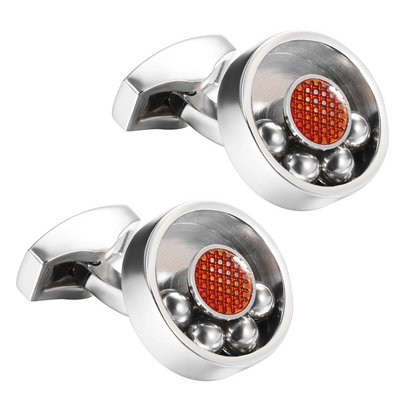 Moving  Ball Bearing Cufflinks Silver