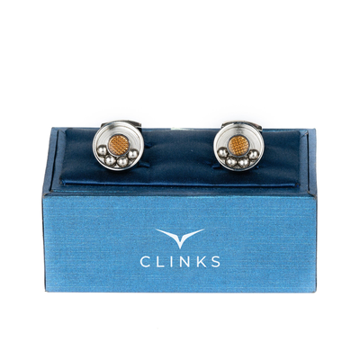 Moving  Ball Bearing Cufflinks Silver