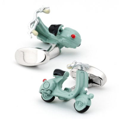 Light Blue 3D Vespa Scooter Cufflinks