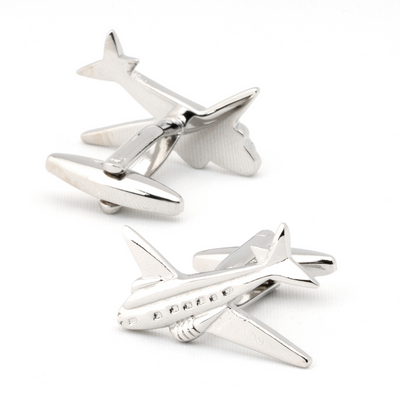 Jet Plane Silver Cufflinks