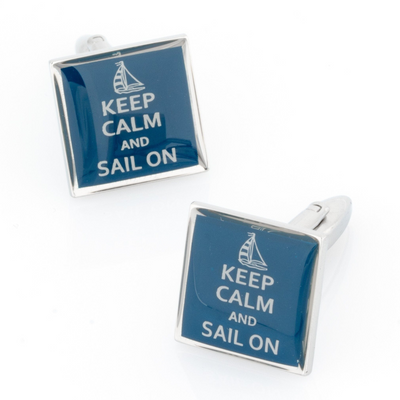 Keep Calm and Sail On Cufflinks