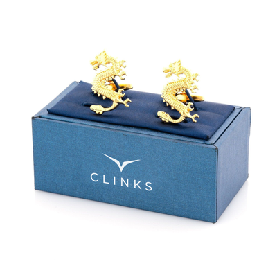 Golden Lucky Chinese Dragon Cufflinks