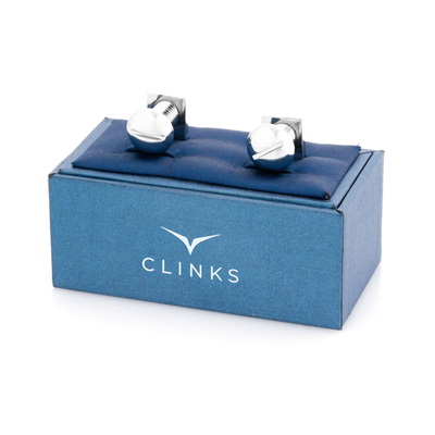 Functional Silver Nut and Bolt Cufflinks