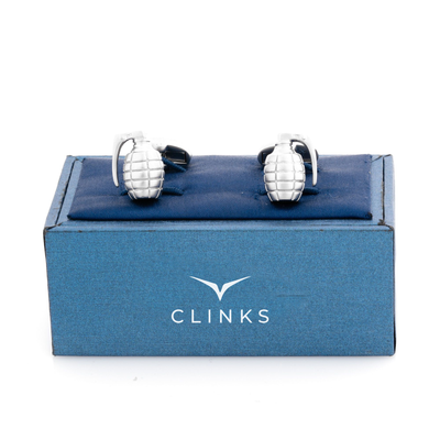 Grenade Silver Cufflinks