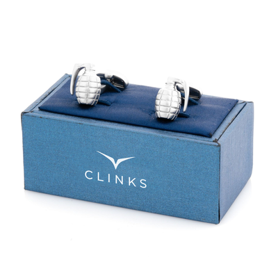 Grenade Silver Cufflinks