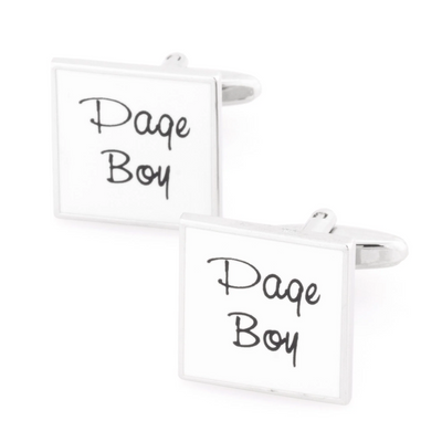 Page Boy White Wedding Cufflinks