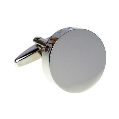 Groom Laser Etched Round Engravable Wedding Cufflinks