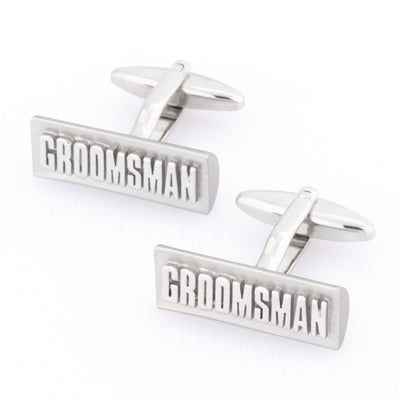 Groomsman Raised Lettering Wedding Cufflinks