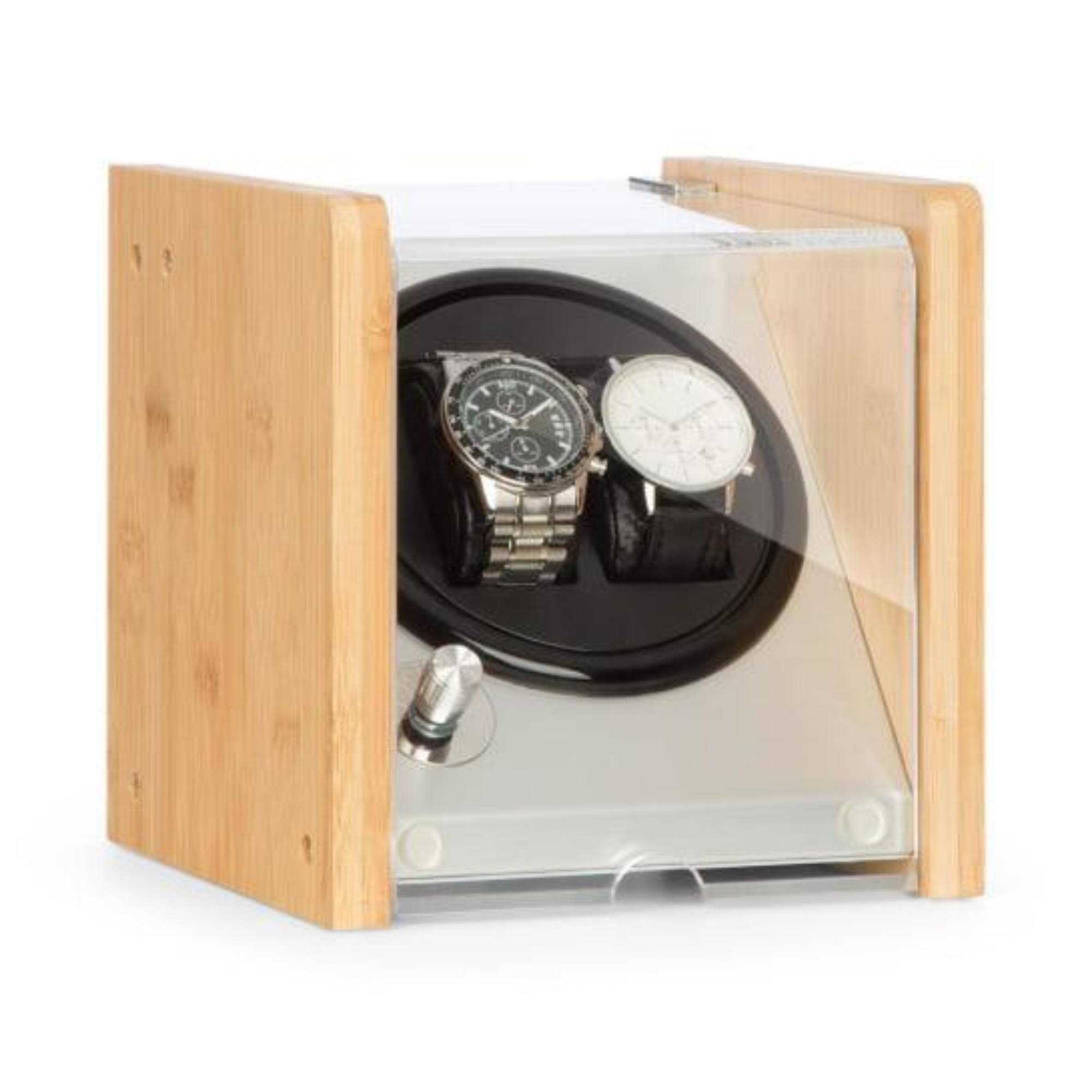 BLAQ Watch Winder Box 2 Watches in Aluminum & Bamboo