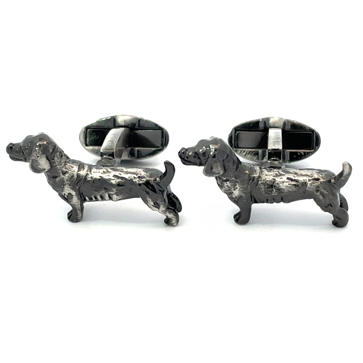 Dachshund Sausage Dog Antique Silver Cufflinks