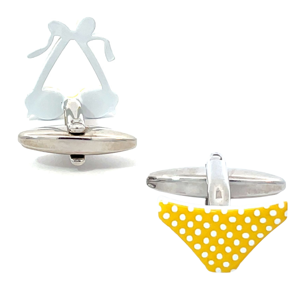 Yellow Polka Dot Bikini Cufflinks