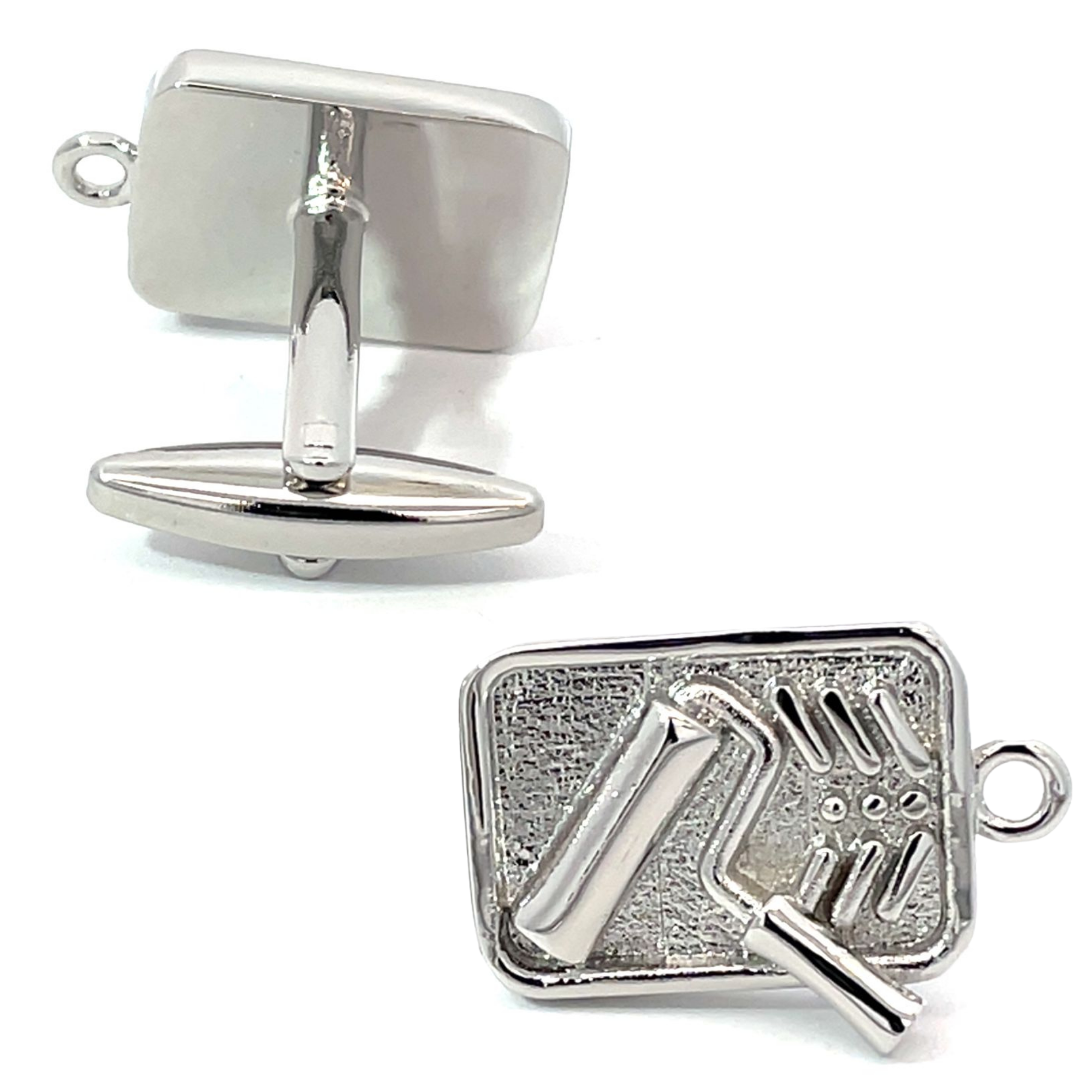 Painters Roller Tray Silver Cufflinks
