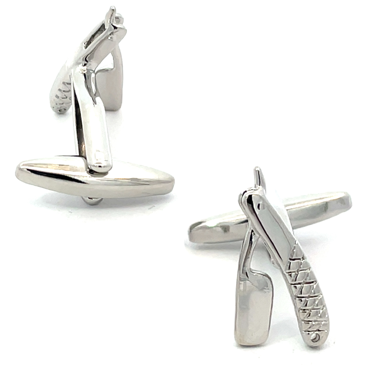 Barbers Straight Razors Silver Cufflinks