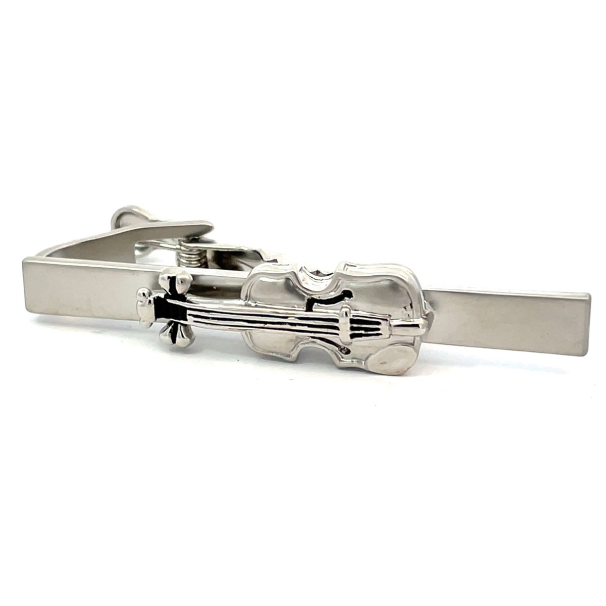 Violin Silver Tie Clip