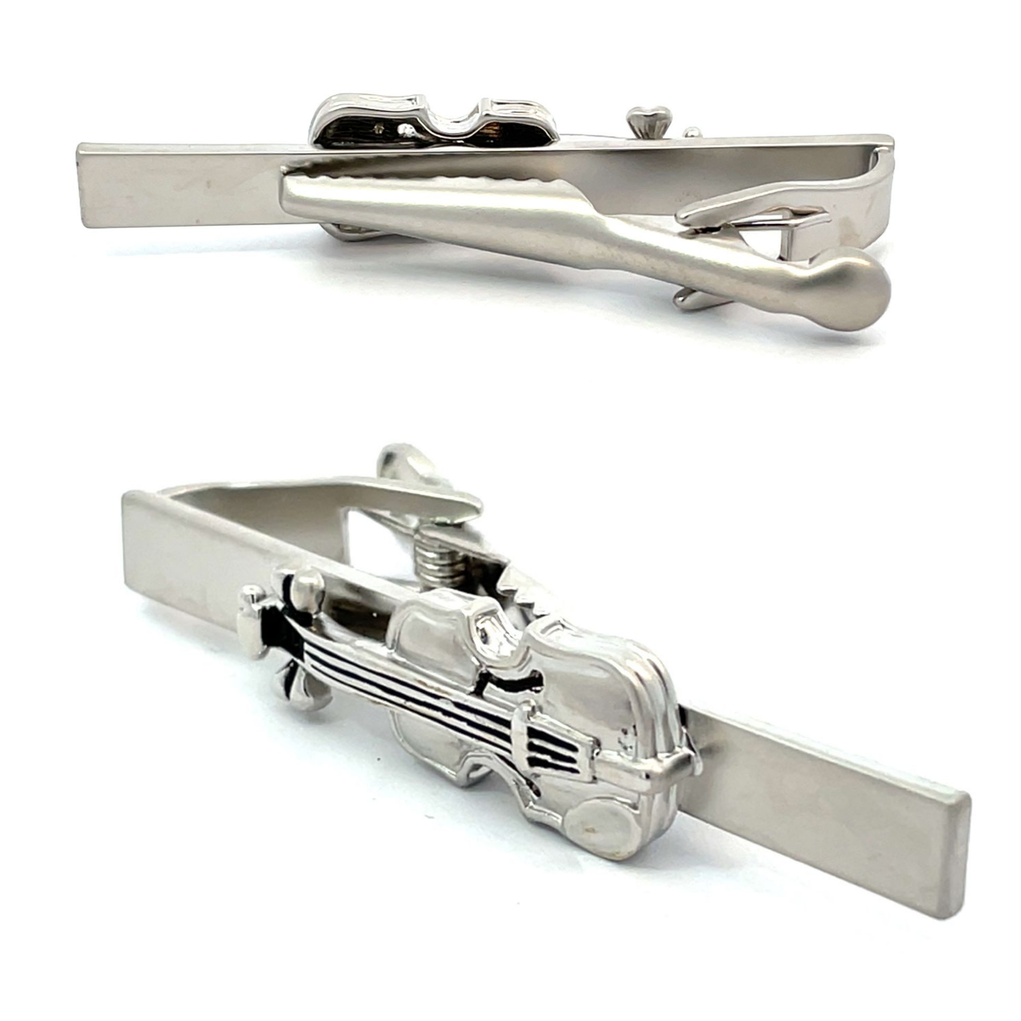 Violin Silver Tie Clip