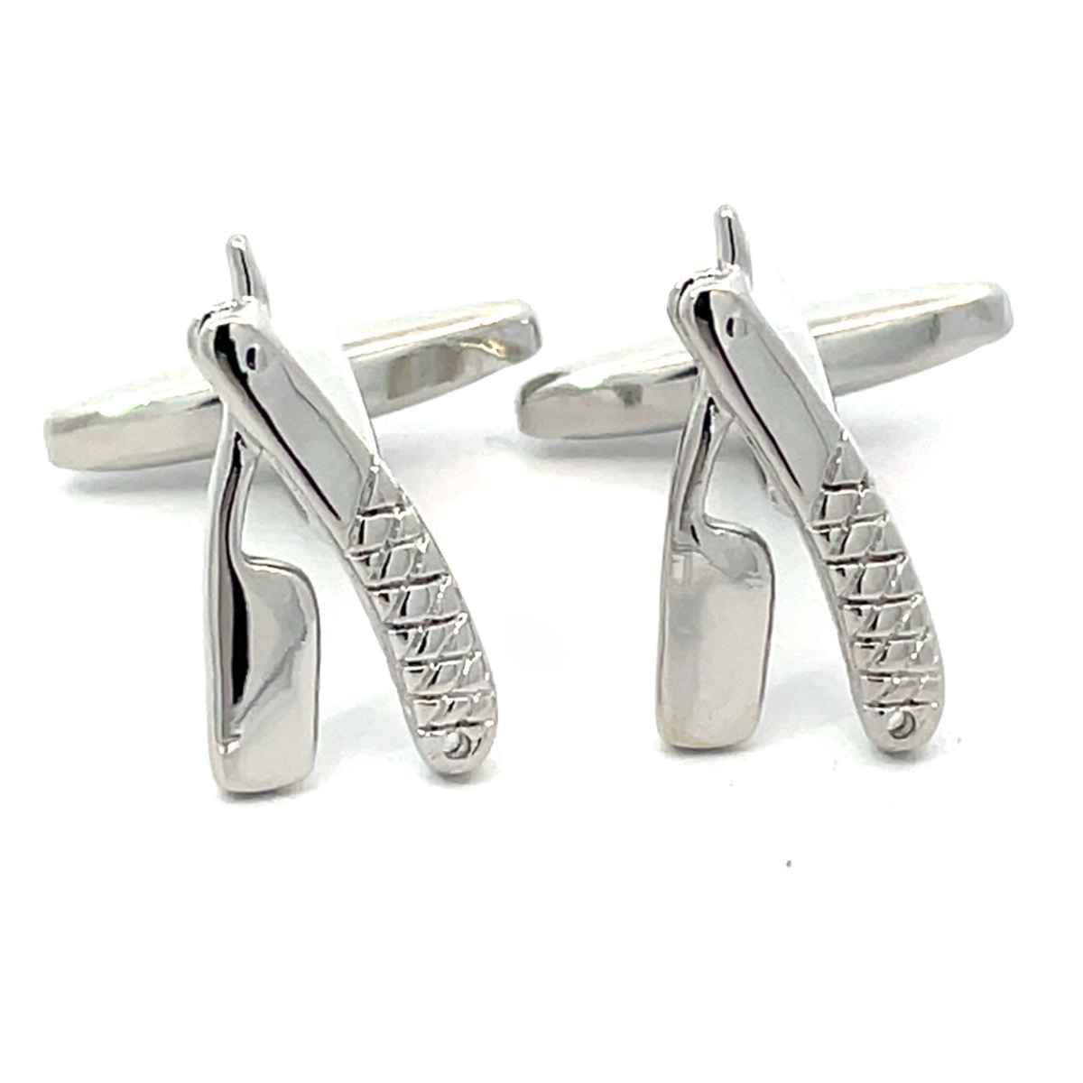 Barbers Straight Razors Silver Cufflinks