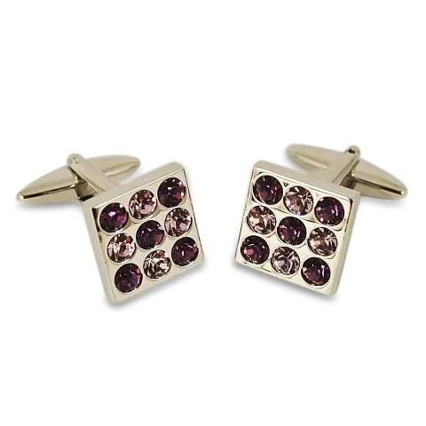 Nine Purple Crystals Cufflinks