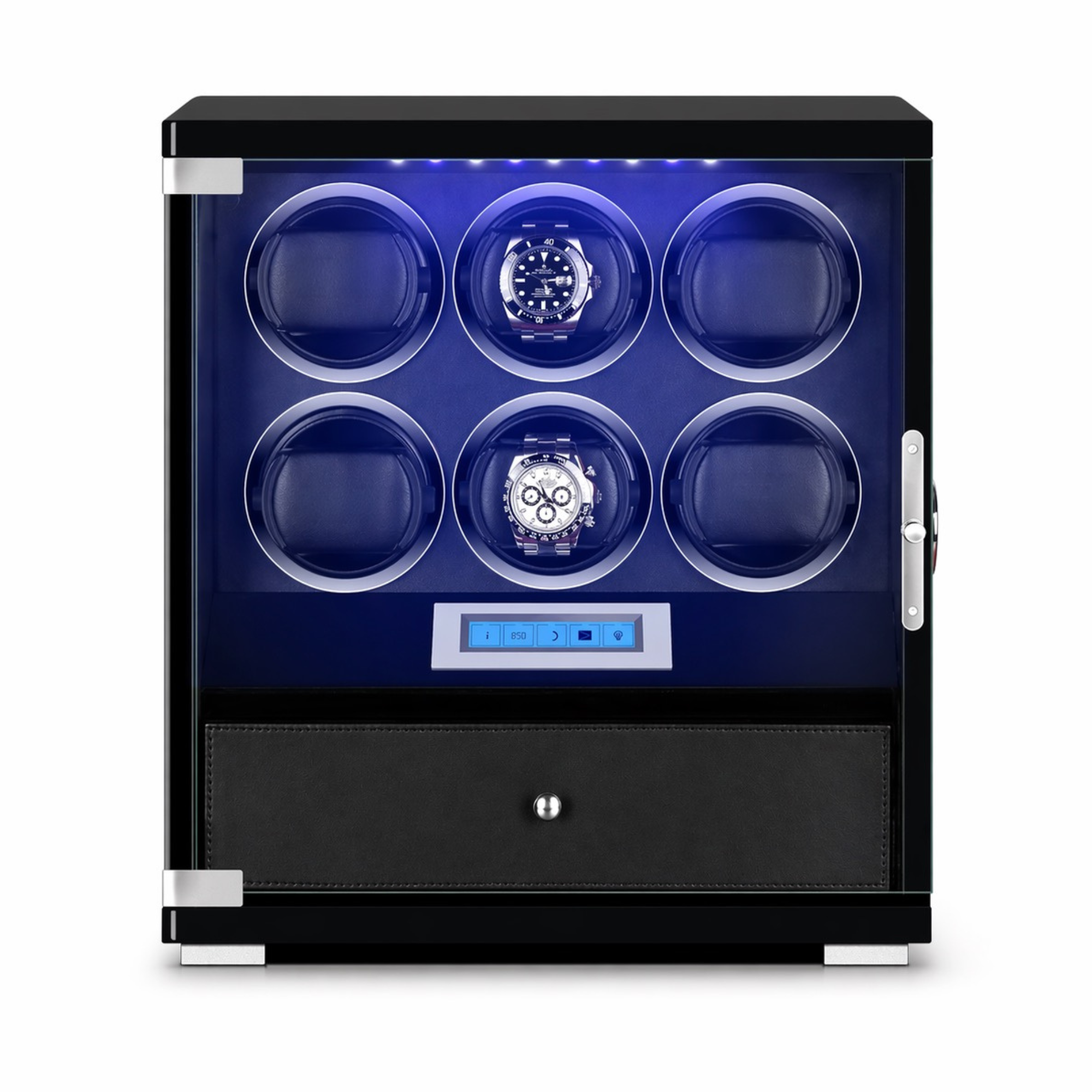 Daylesford (S1)  6 Watch Winder in Black (Fingerprint Lock Only)