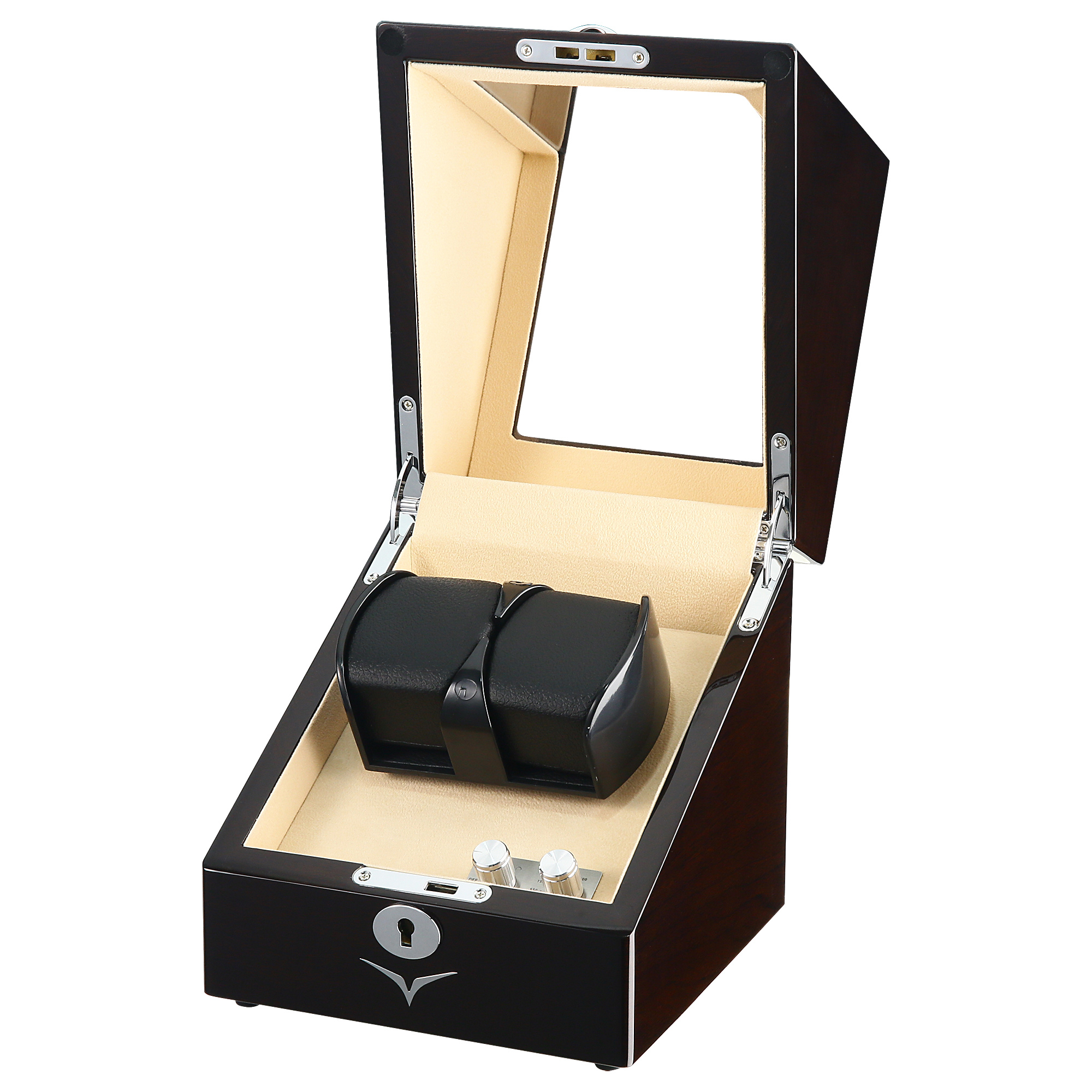 Seconds - Lindeman Mahogany Watch Winder Box for 2 Watches (Single Rotor) (C)