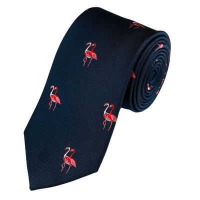 Flamingo Tie Navy-Pink