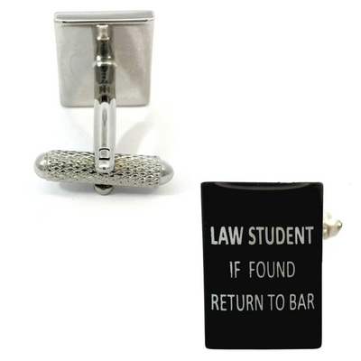 Law Student Slogan Cufflinks (if found, return to bar)