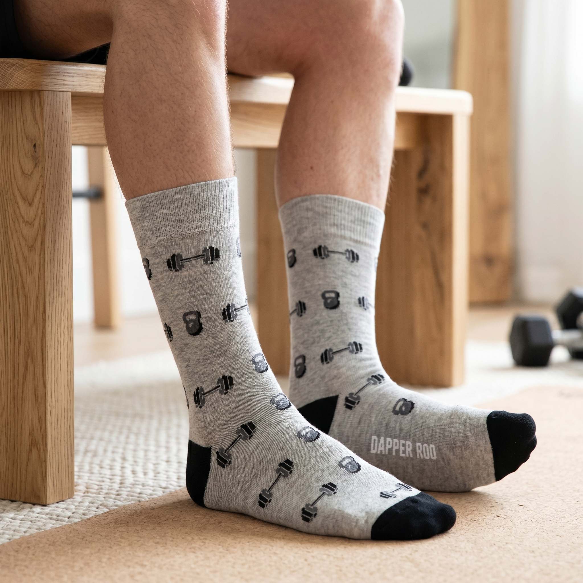 Weighty Dumbbells Bamboo Socks by Dapper Roo lifestyle image