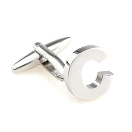 Silver Cut Out Initial Letter Cufflinks Classic & Modern Cufflinks Clinks Australia 