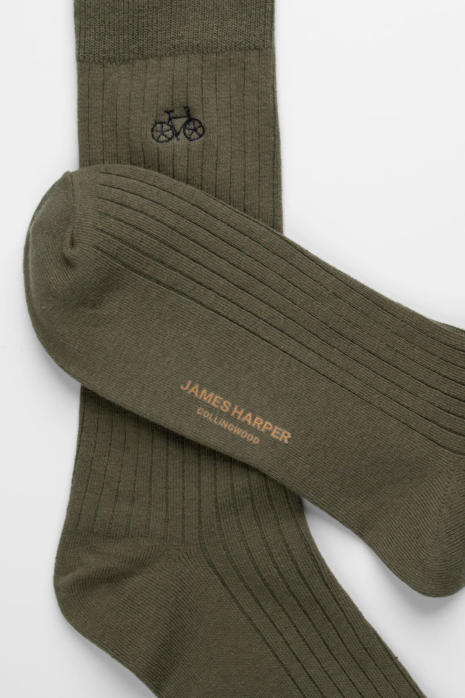 See SK3008 Olive Ribbed Socks Socks James Harper Collingwood 