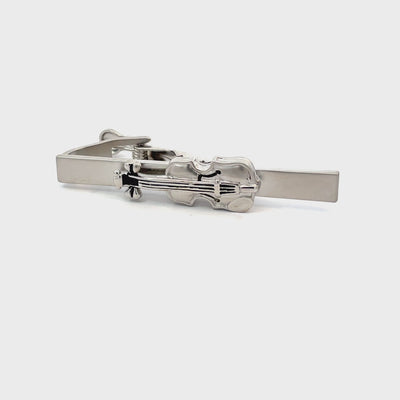 Violin Silver Tie Clip
