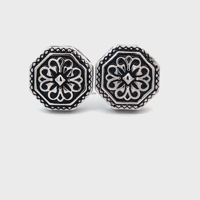 Udolpho Cufflinks: Octagonal Gothic style