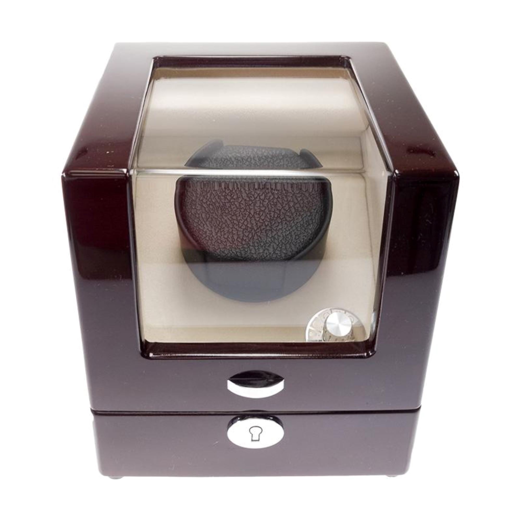 Seconds - Waratah Watch Winder Box for 1 Watch in Mahogany (b) Seconds Clinks 
