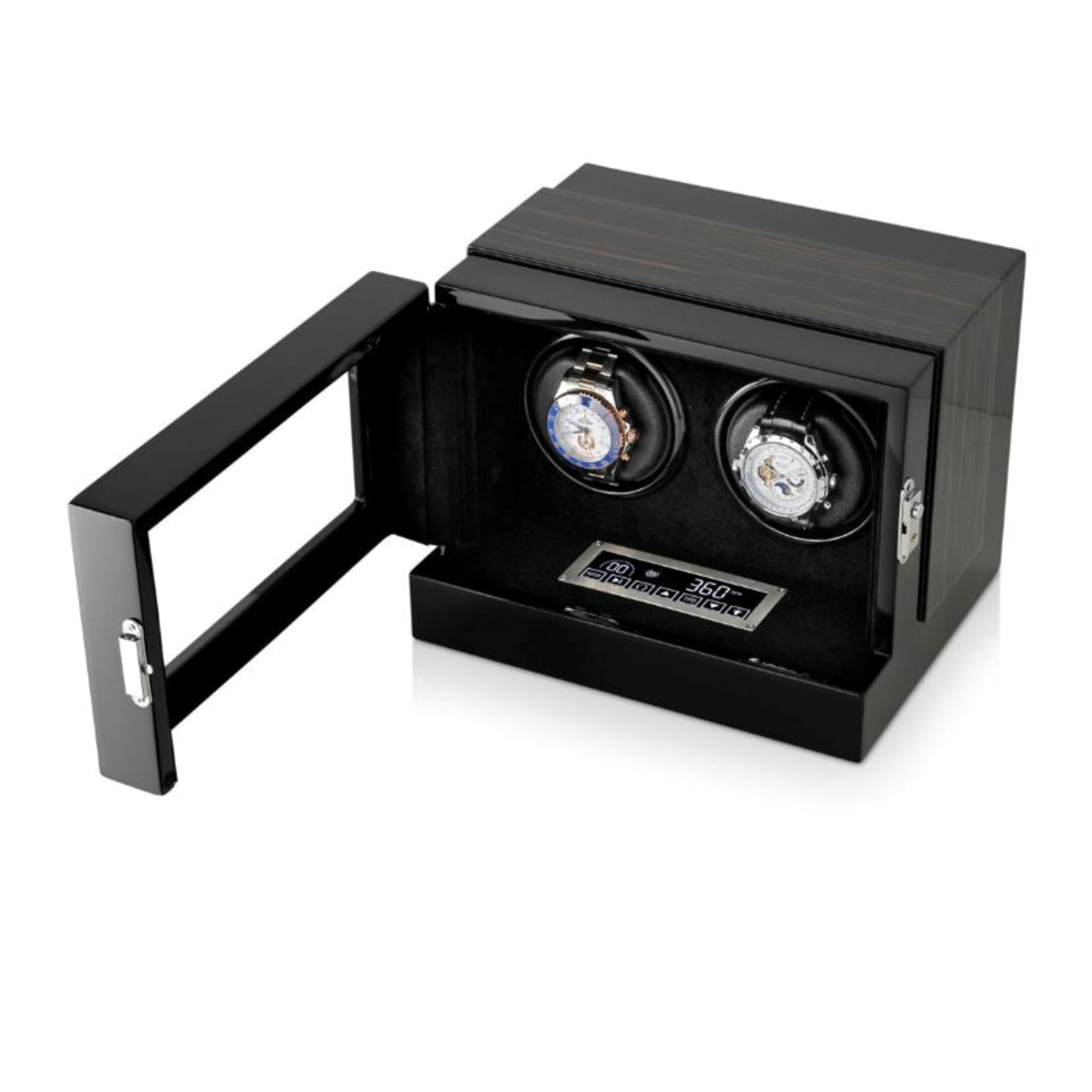 Seconds - Sydney Watch Winder Box for 2 Watches in Black Seconds Clinks 