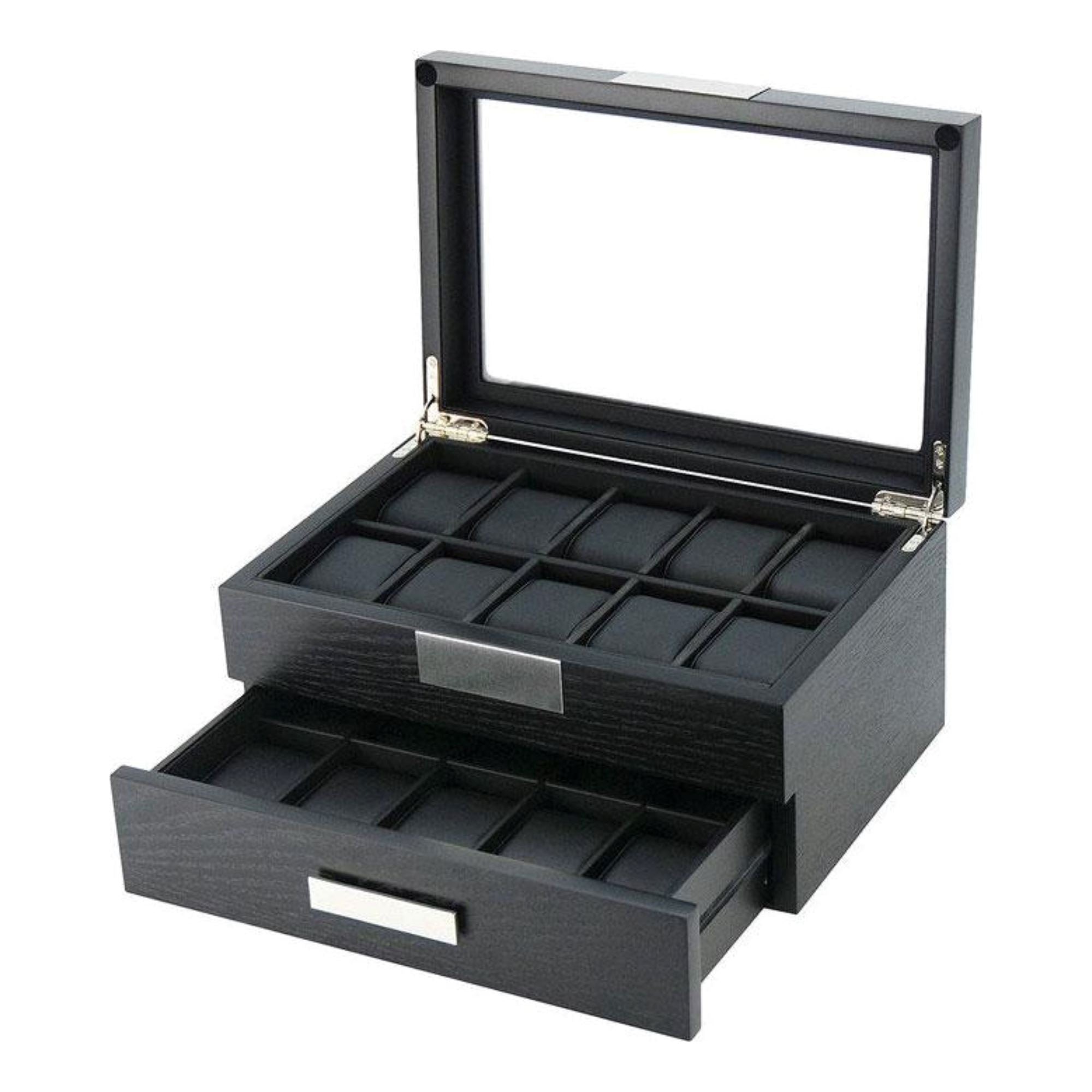 Seconds - Black Wooden Watch Box for 20 Watches Seconds Clinks 