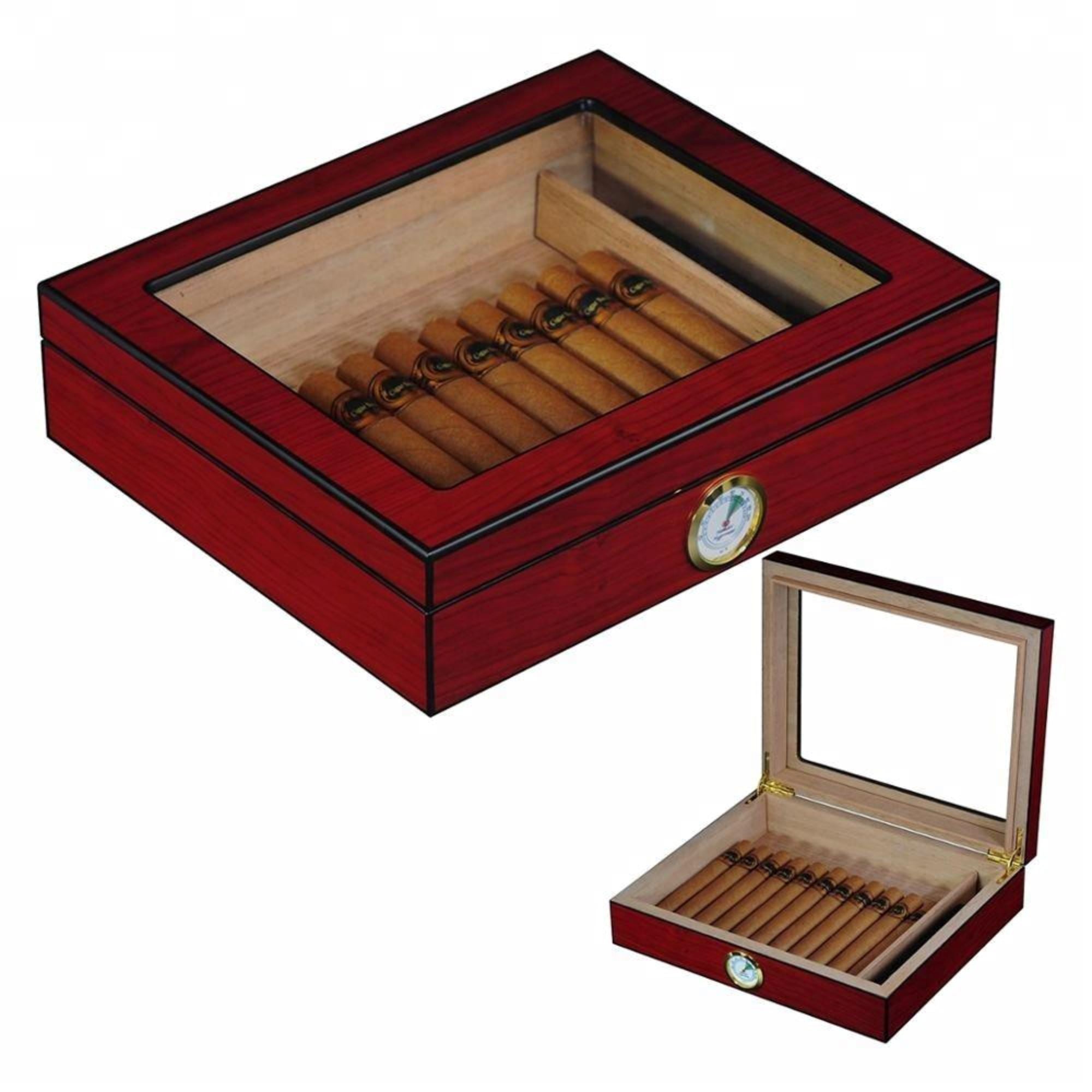 Seconds - 12-20 CT Cherry Cigar Humidor Spanish Cedar Box for Cigars (b) Seconds Clinks 