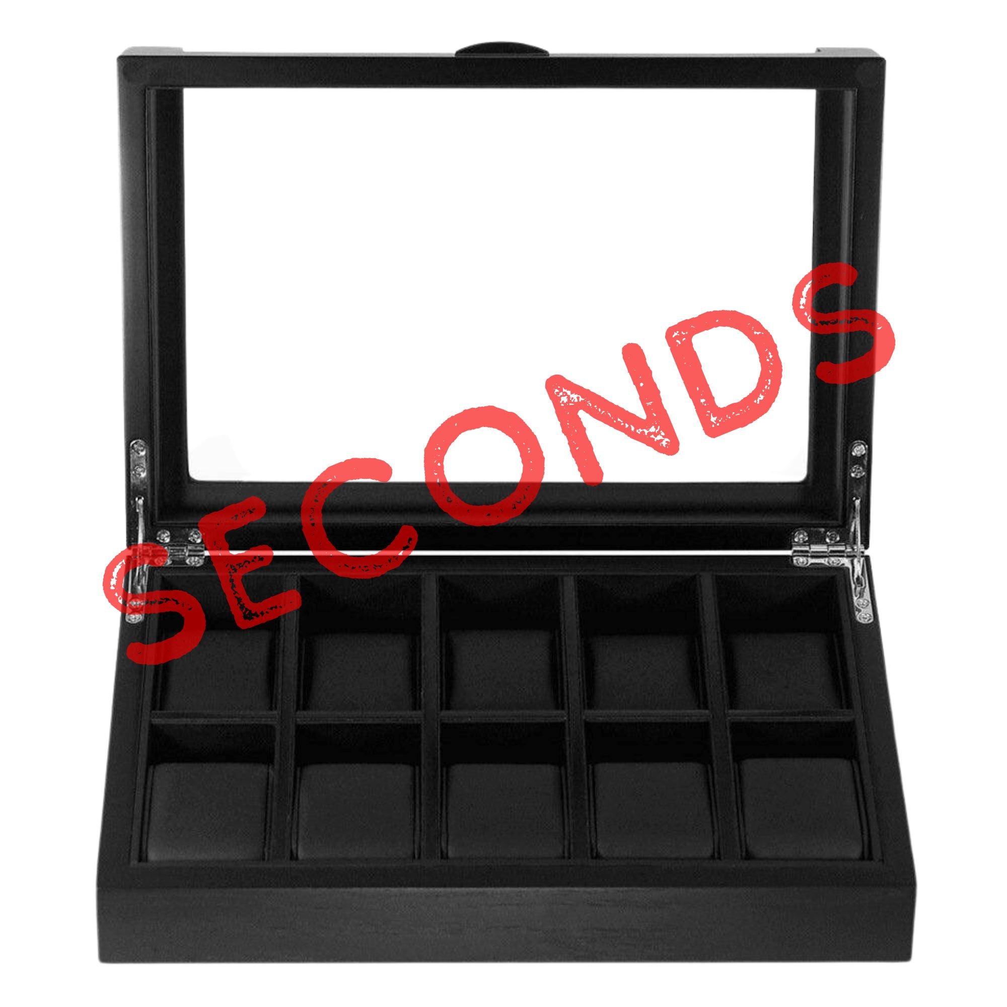 Seconds - Black Wooden Watch Box for 10 Watches Seconds Clinks 