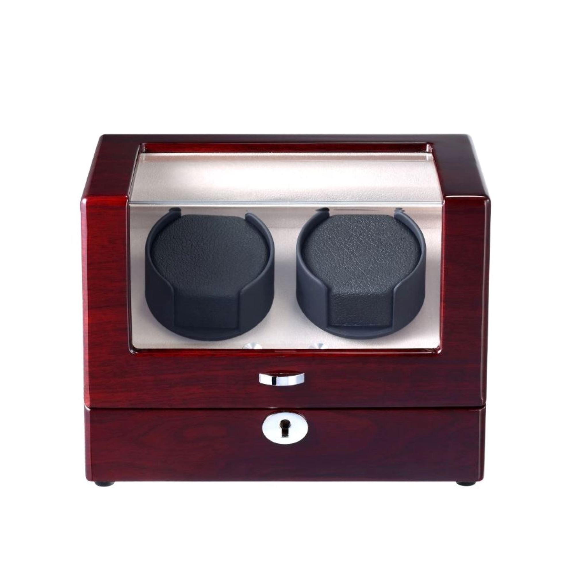 Seconds - Waratah Mahogany Watch Winder Box for 2 Watches ( b) Seconds Clinks 