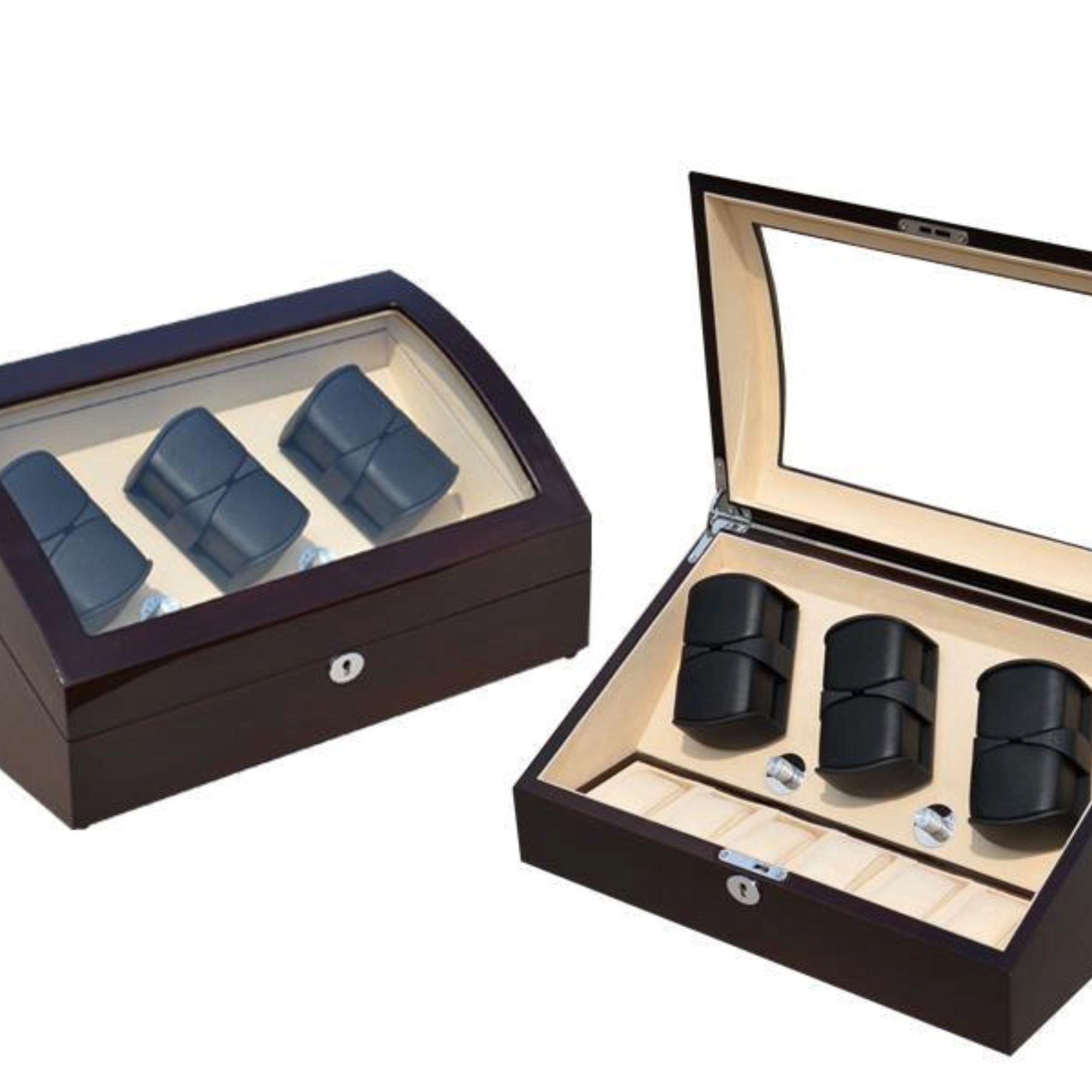 Seconds - Avoca Watch Winder Box 6 + 6 Watches in Mahogany (b) Seconds Clinks 