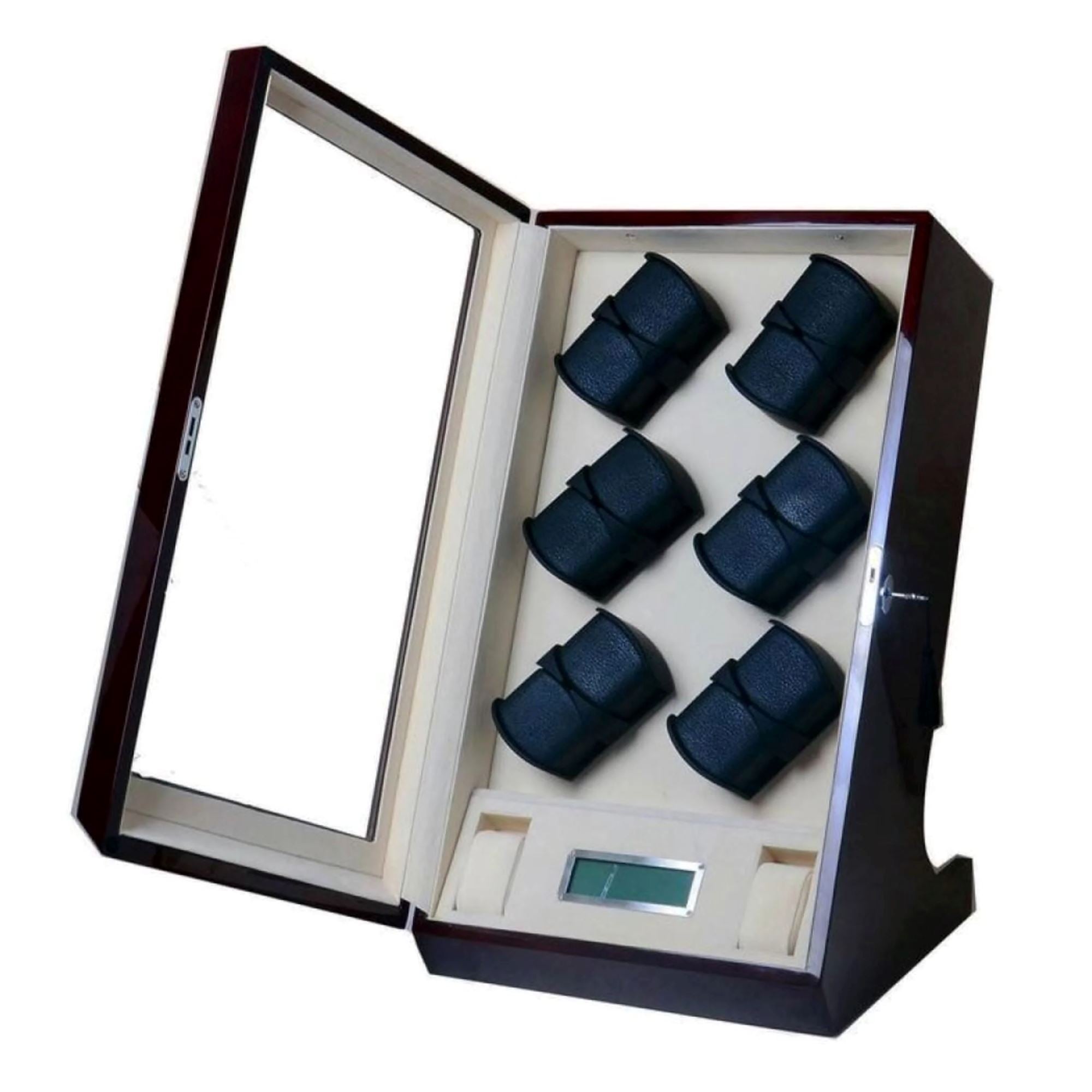 Seconds - Kosciuszko Watch Winder Box for 12 + 2 Watches in Mahogany (b) Seconds Clinks 