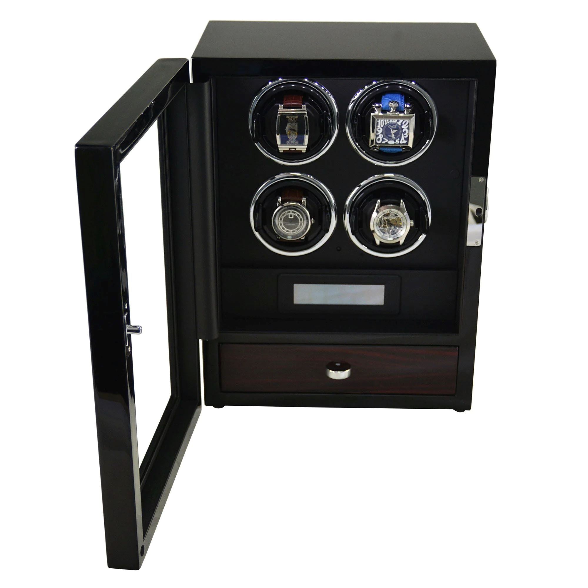 Seconds - Yarra Quad Watch Winder for 4 + Drawer with Fingerprint Lock Seconds Clinks 