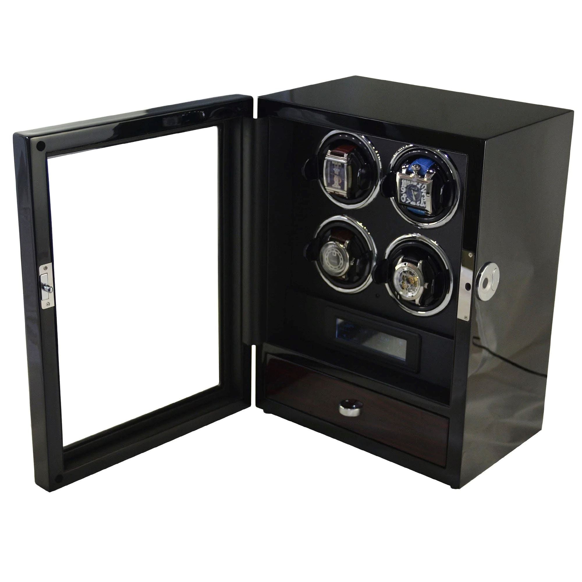 Seconds - Yarra Quad Watch Winder for 4 + Drawer with Fingerprint Lock Seconds Clinks 