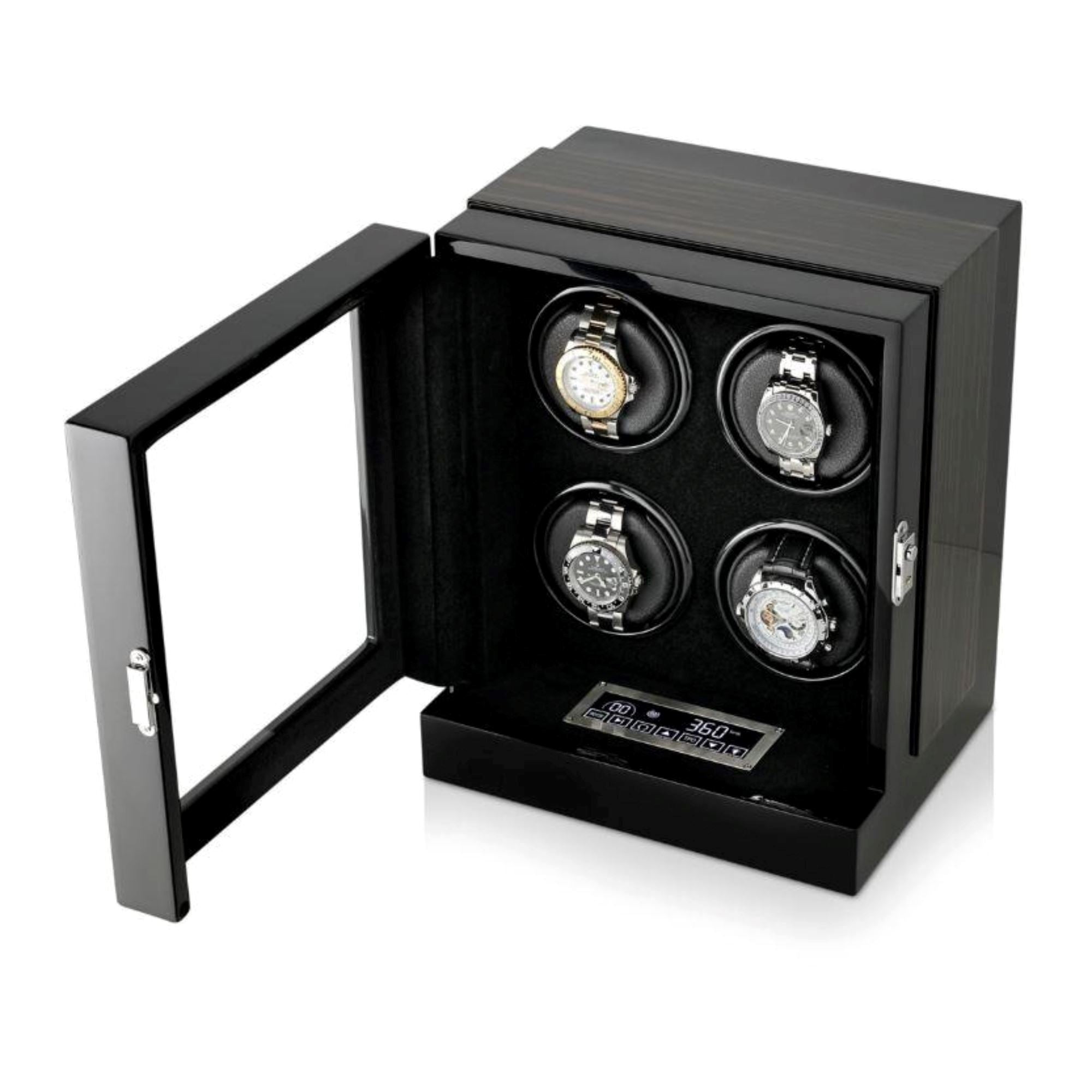 Seconds - Sydney Watch Winder Box for 4 Watches in Black (g) Seconds Clinks 