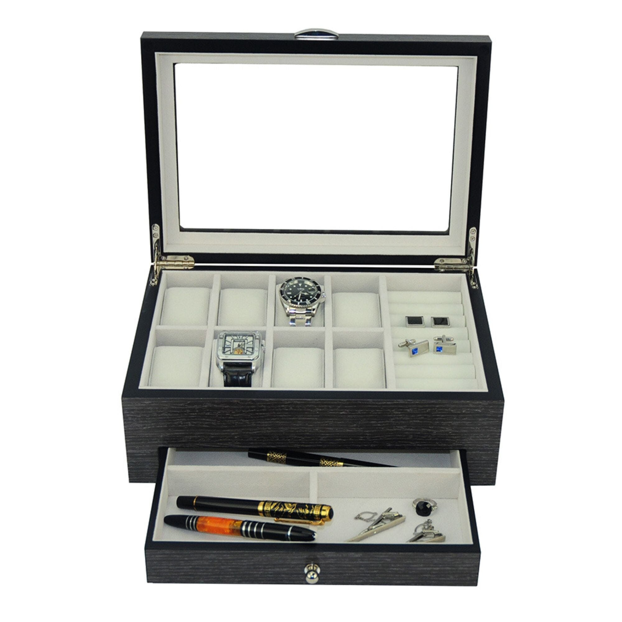 Seconds - Ginko Wooden Cufflink Watch Box with a Drawer