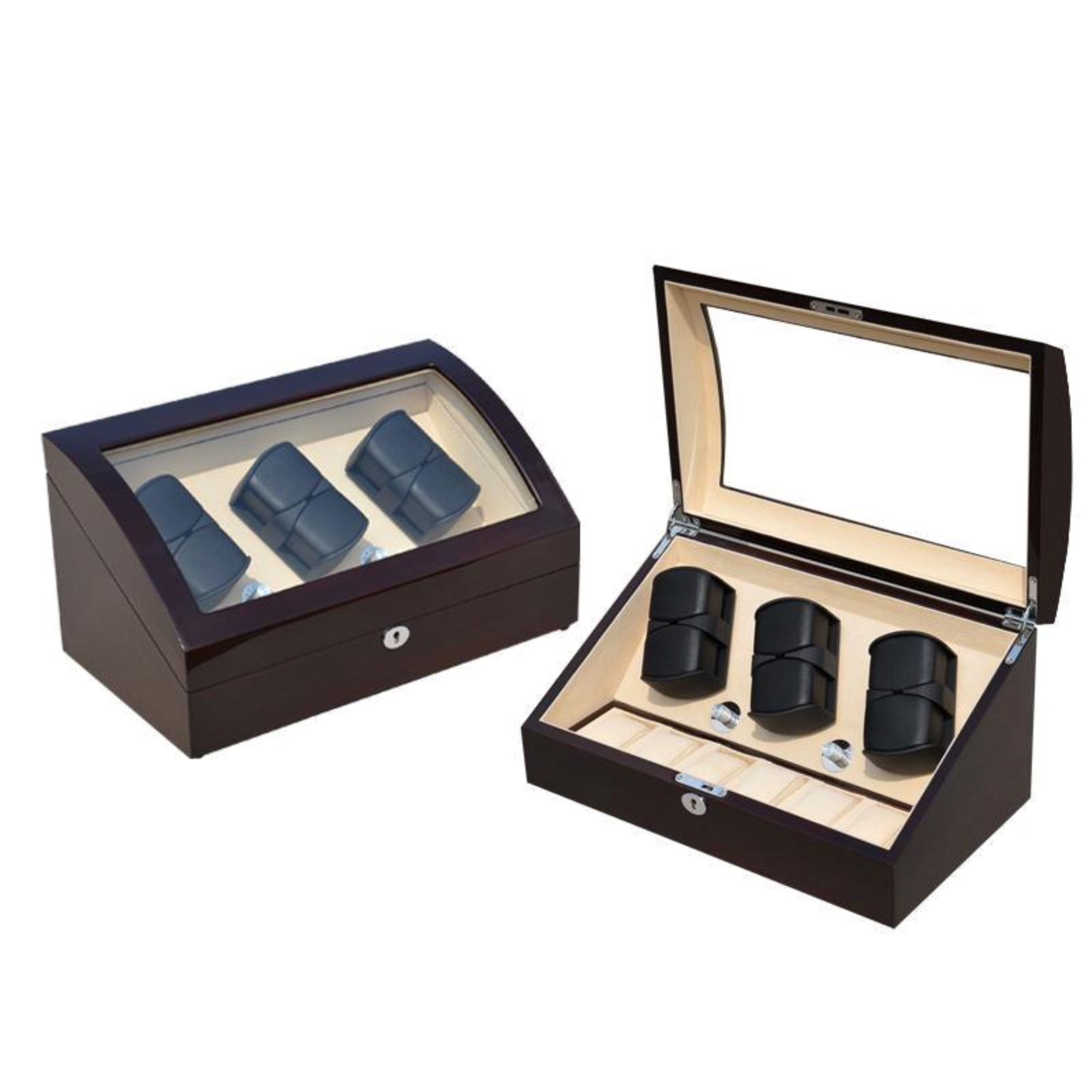 Seconds - Avoca Watch Winder Box 6 + 6 Watches in Mahogany (d) Seconds Clinks 