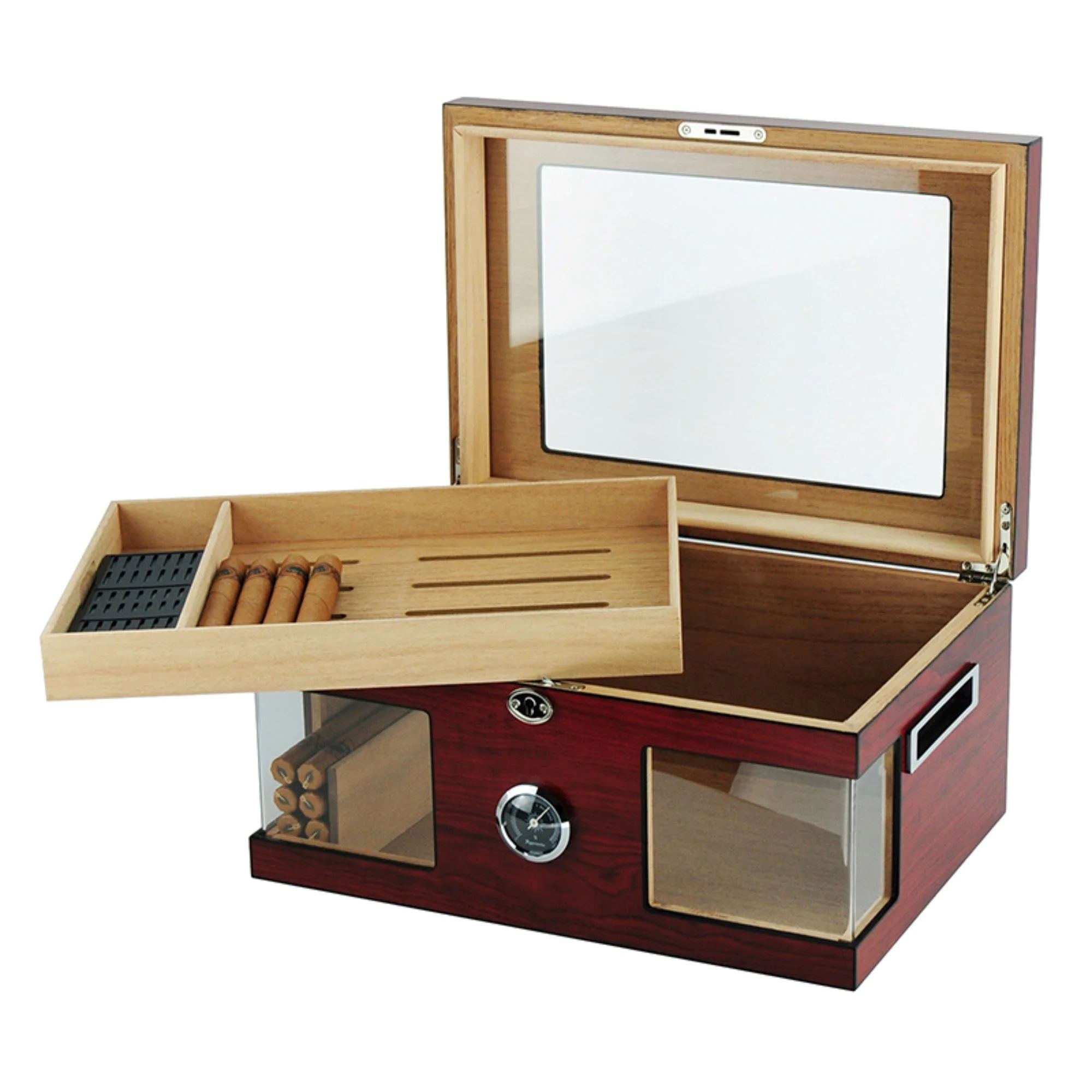 Seconds - 120 CT Brown Cigar Humidor Spanish Cedar Box for Cigars Seconds Clinks 